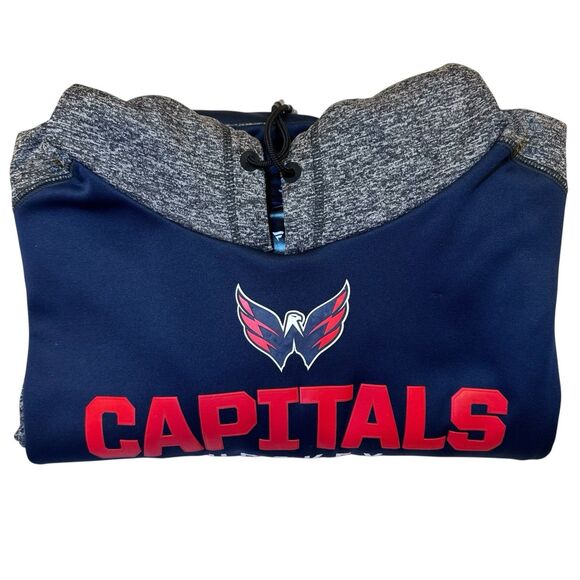 Washington Capitals Jacket Men's 2XL NHL Blue Gray Red Hoodie Jacket Fanatics - Picture 3 of 16